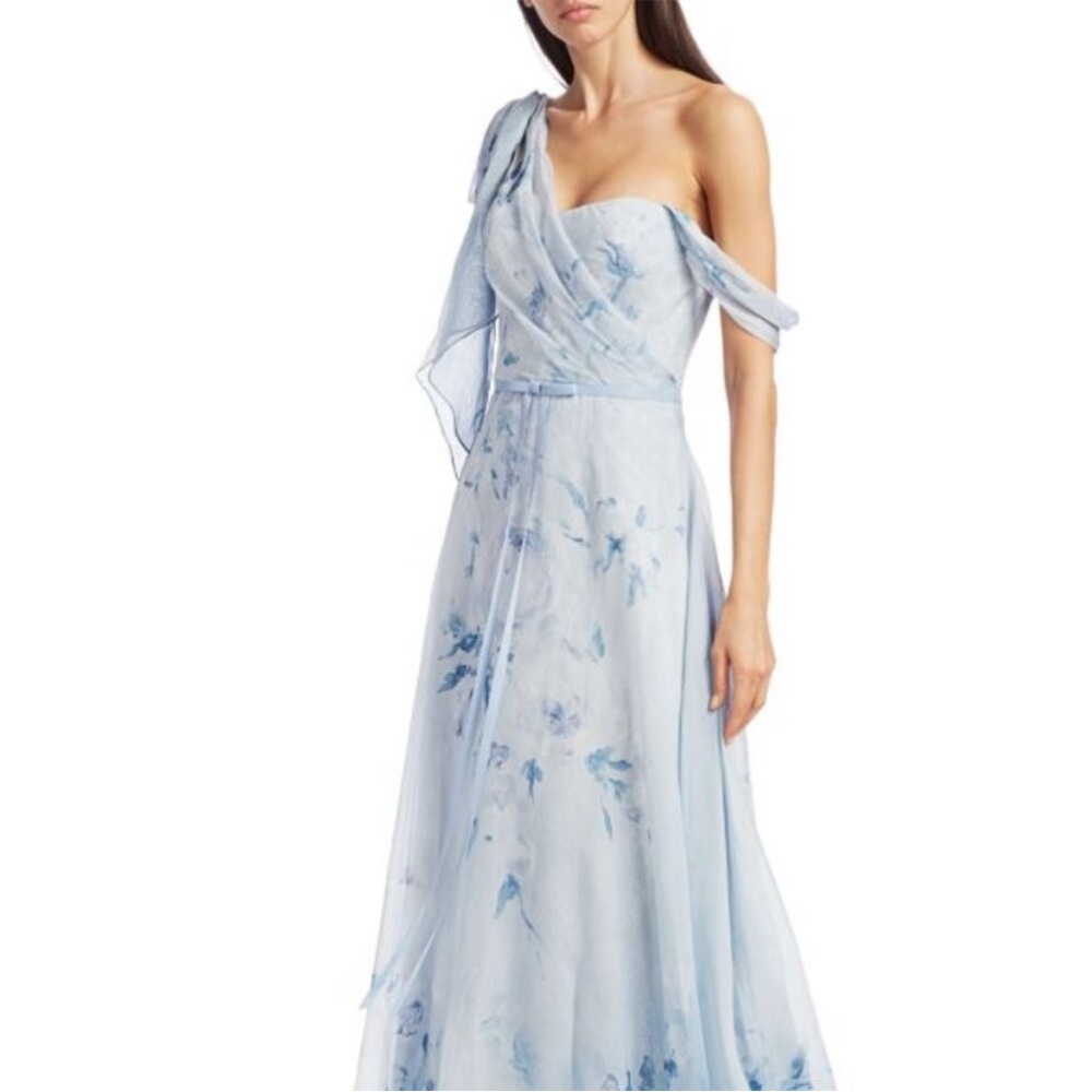 Marchesa notte printed chiffon dress size 2